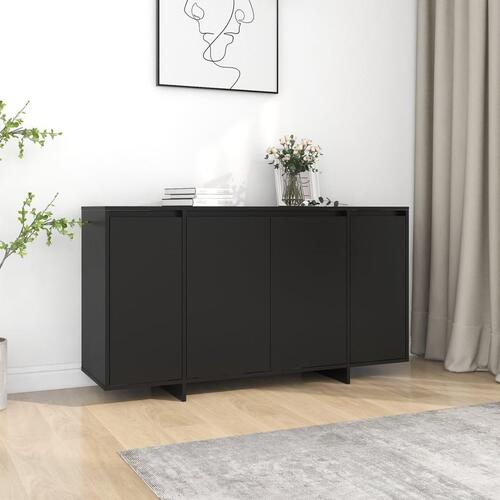 Skænk 135x41x75 cm konstrueret træ sort