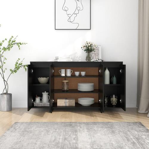 Skænk 135x41x75 cm konstrueret træ sort