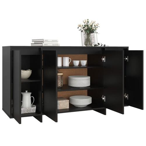 Skænk 135x41x75 cm konstrueret træ sort
