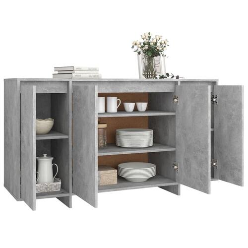 Skænk 135x41x75 cm konstrueret træ betongrå