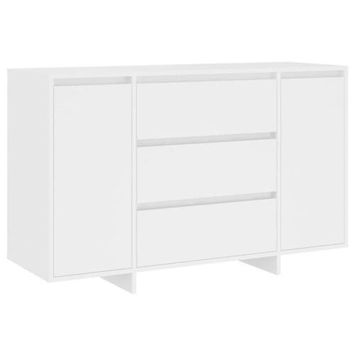 Skænk med 3 skuffer 120x41x75 cm konstrueret træ hvid