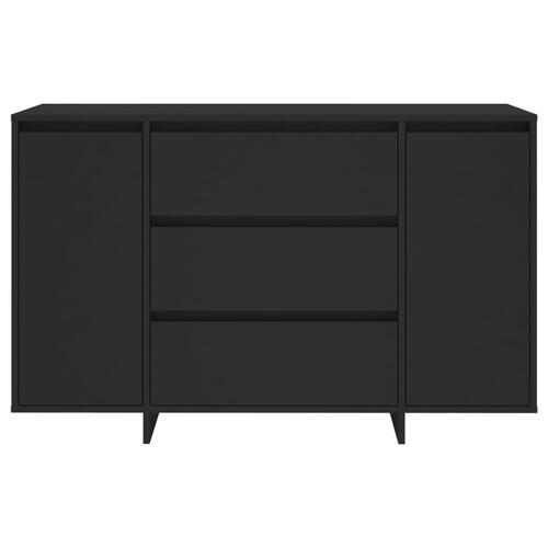 Skænk med 3 skuffer 120x41x75 cm konstrueret træ sort