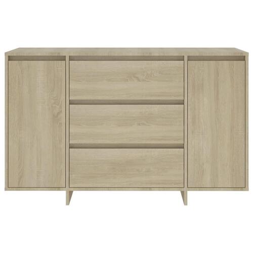 Skænk med 3 skuffer 120x41x75 cm konstrueret træ sonoma-eg