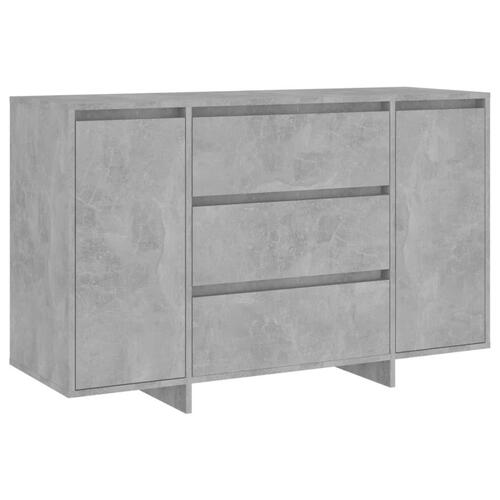 Kommode med 3 skuffer 120x41x75 cm konstrueret træ betongrå