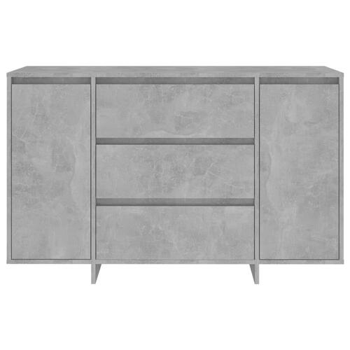 Kommode med 3 skuffer 120x41x75 cm konstrueret træ betongrå