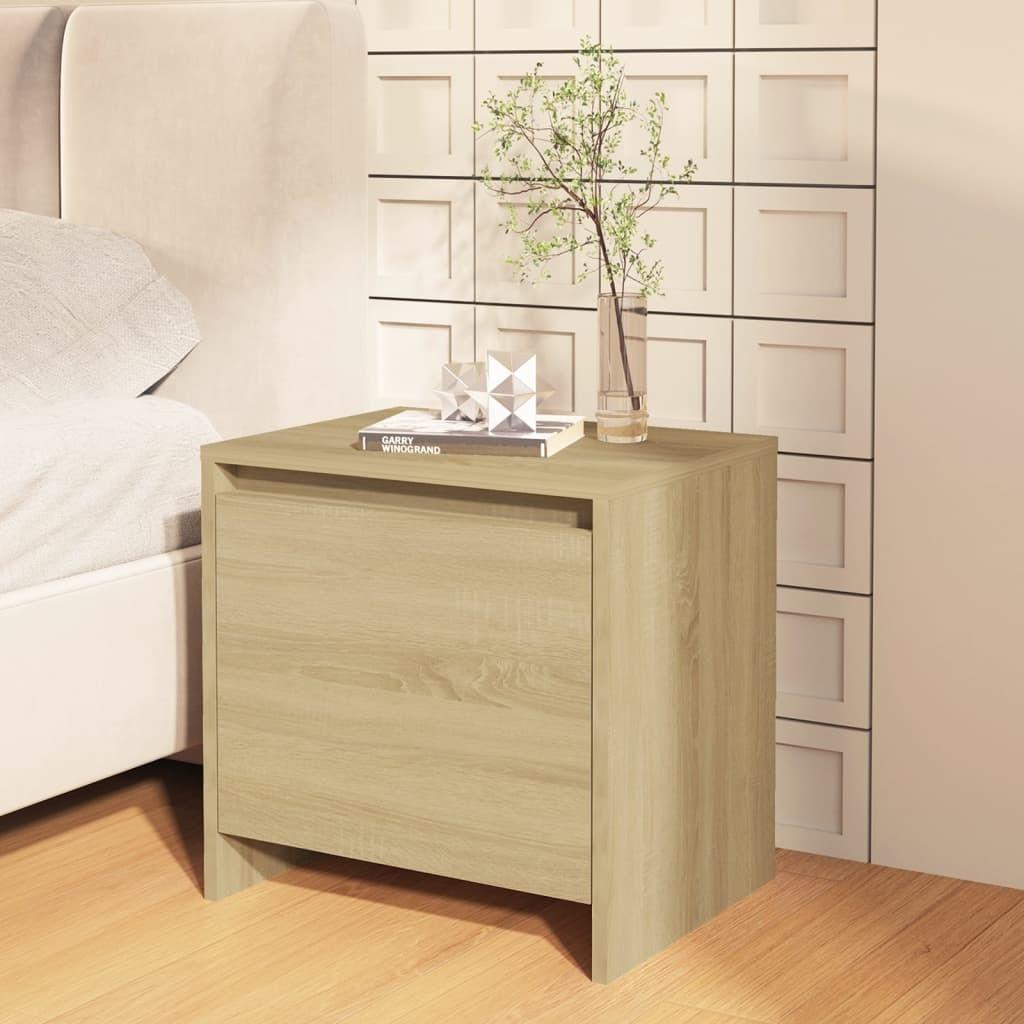 Sengebord 45x34x44,5 cm spånplade sonoma-egetræsfarve
