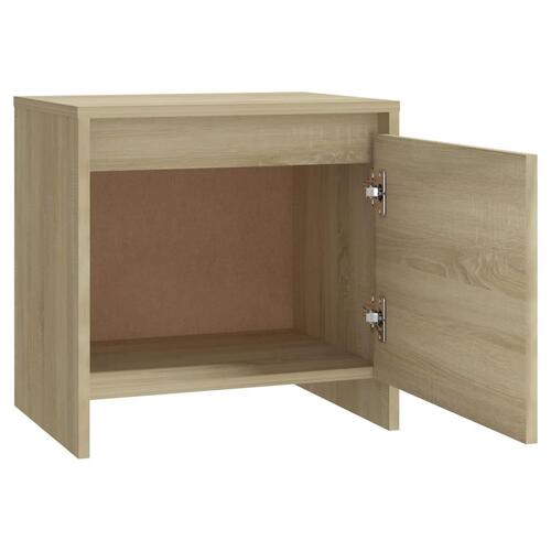 Sengebord 45x34x44,5 cm spånplade sonoma-egetræsfarve