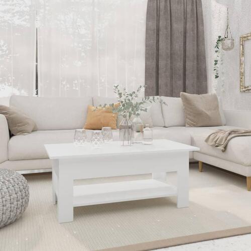 Sofabord 102x55x42 cm konstrueret træ hvid