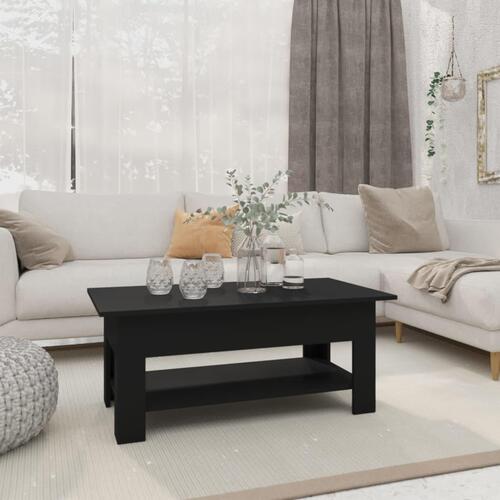 Sofabord 102x55x42 cm konstrueret træ sort