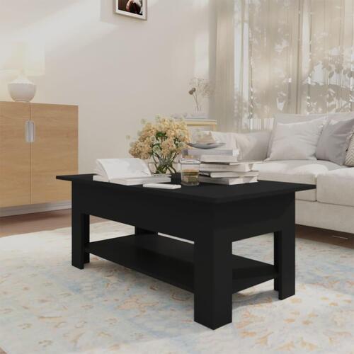 Sofabord 102x55x42 cm konstrueret træ sort