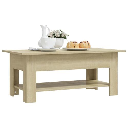 Sofabord 102x55x42 cm konstrueret træ sonoma-eg