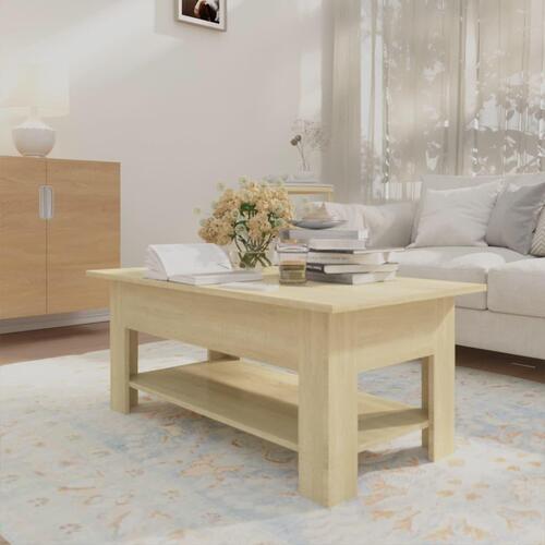 Sofabord 102x55x42 cm konstrueret træ sonoma-eg