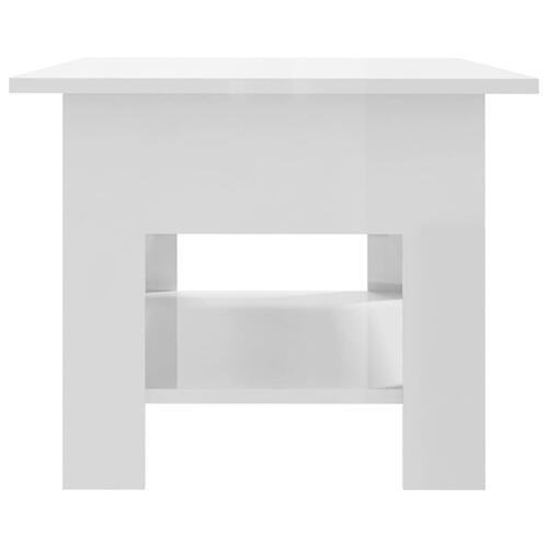 Sofabord 102x55x42 cm konstrueret træ hvid højglans