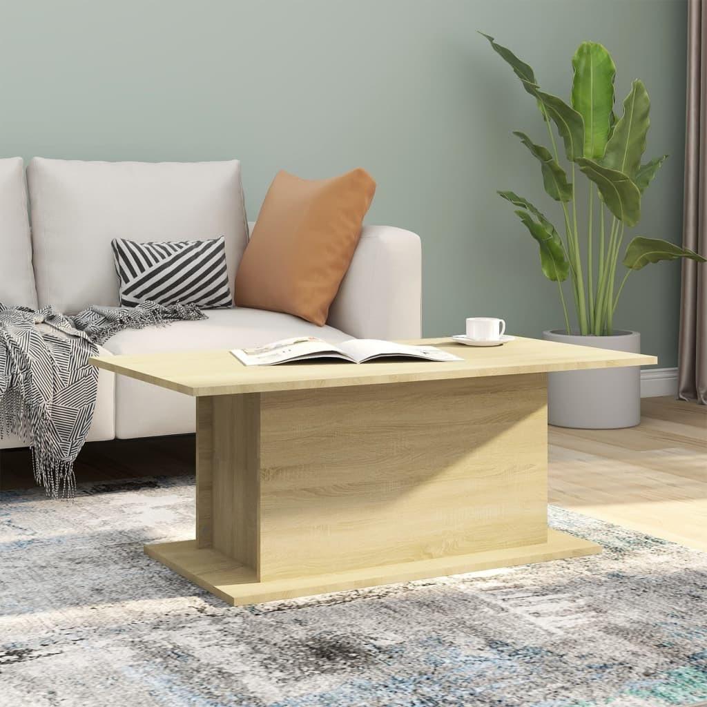 Sofabord 102x55,5x40 cm spånplade sonoma-eg