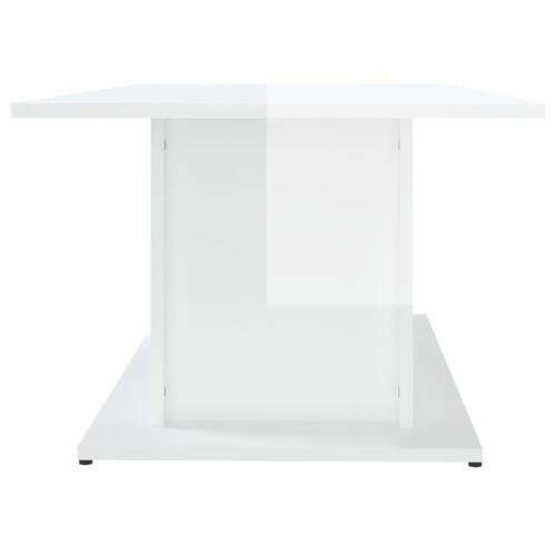 Sofabord 102x55,5x40 cm konstrueret træ hvid højglans