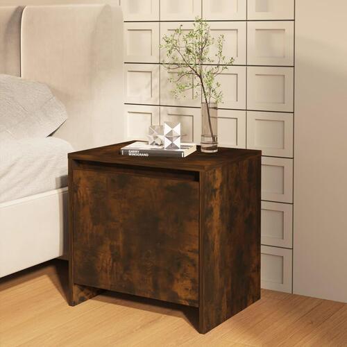 Sengeborde 2 stk. 45x34x44,5 cm spånplade røget egetræsfarve