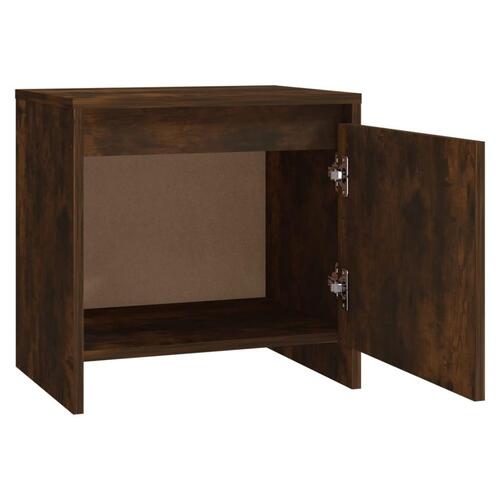 Sengeborde 2 stk. 45x34x44,5 cm spånplade røget egetræsfarve