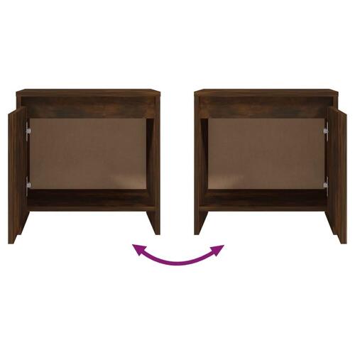 Sengeborde 2 stk. 45x34x44,5 cm spånplade røget egetræsfarve