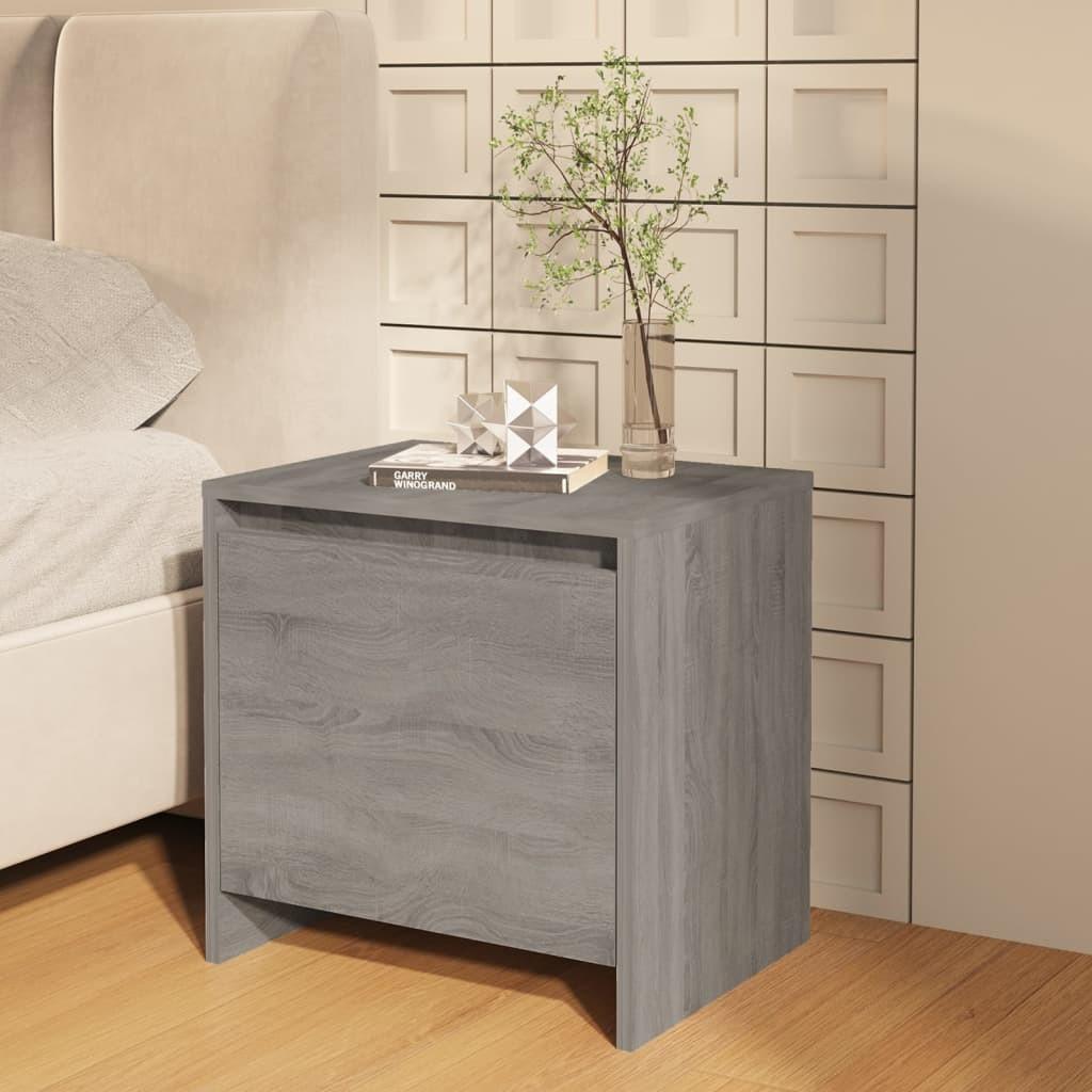 Sengebord 45x34x44,5 cm spånplade grå sonoma-eg