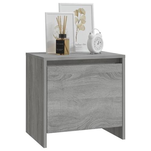 Sengebord 45x34x44,5 cm spånplade grå sonoma-eg