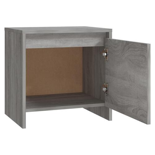 Sengebord 45x34x44,5 cm spånplade grå sonoma-eg