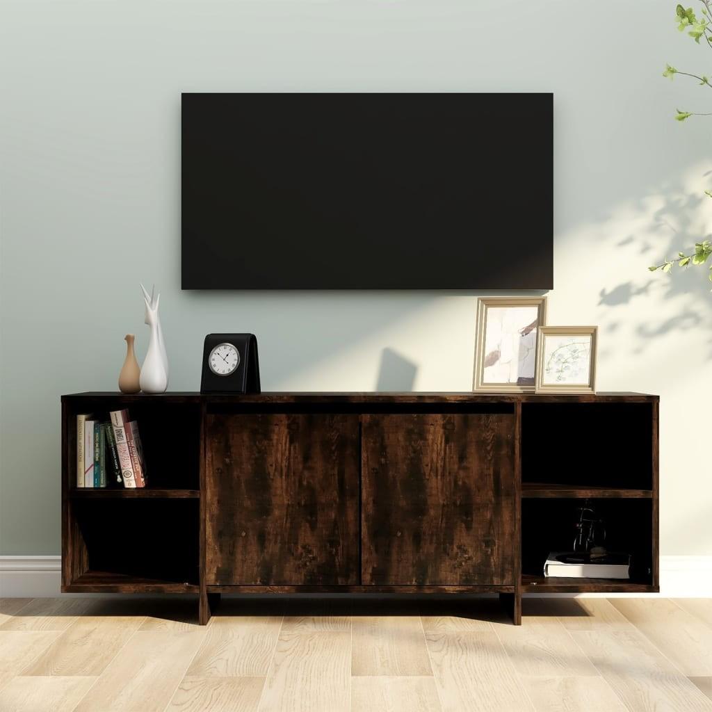 Tv-bord 130x35x50 cm spånplade røget egetræsfarve