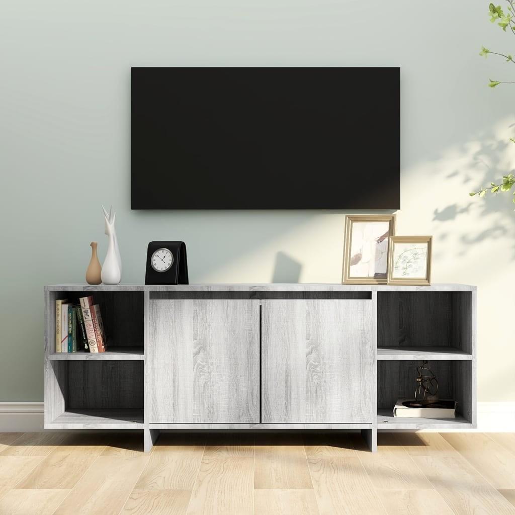 Tv-bord 130x35x50 cm spånplade grå sonoma-eg