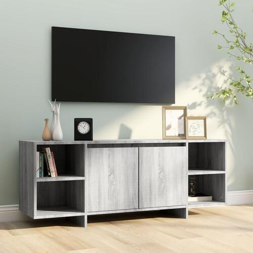 Tv-bord 130x35x50 cm spånplade grå sonoma-eg
