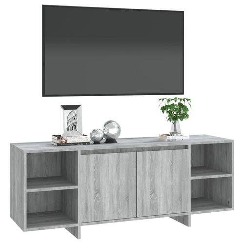 Tv-bord 130x35x50 cm spånplade grå sonoma-eg