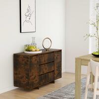 Skænk med 3 skuffer 120x41x75 cm konstrueret træ røget egetræ