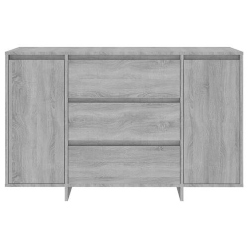 Skænk med 3 skuffer 120x41x75 cm konstrueret træ grå sonoma-eg