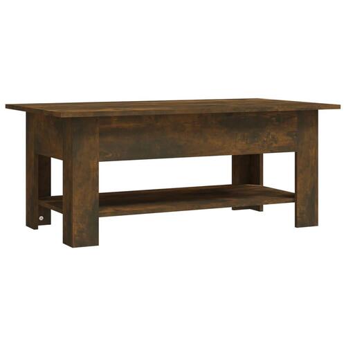 Sofabord 102x55x42 cm konstrueret træ røget egetræsfarve