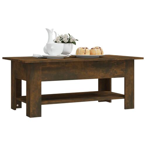 Sofabord 102x55x42 cm konstrueret træ røget egetræsfarve