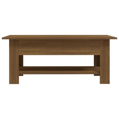 Sofabord 102x55x42 cm konstrueret træ brun egetræsfarve