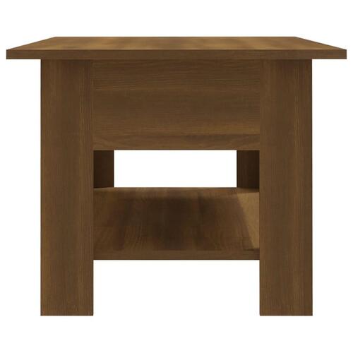 Sofabord 102x55x42 cm konstrueret træ brun egetræsfarve