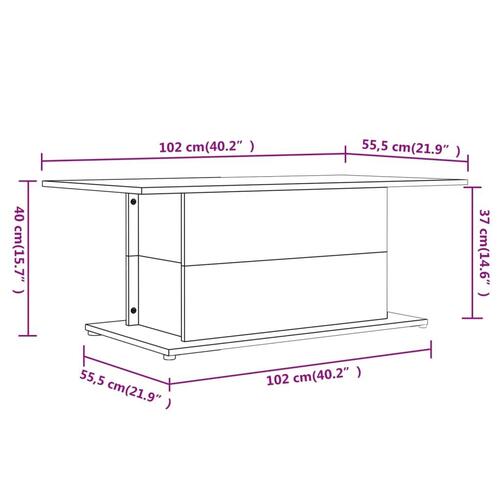 Sofabord 102x55,5x40 cm spånplade grå sonoma-eg