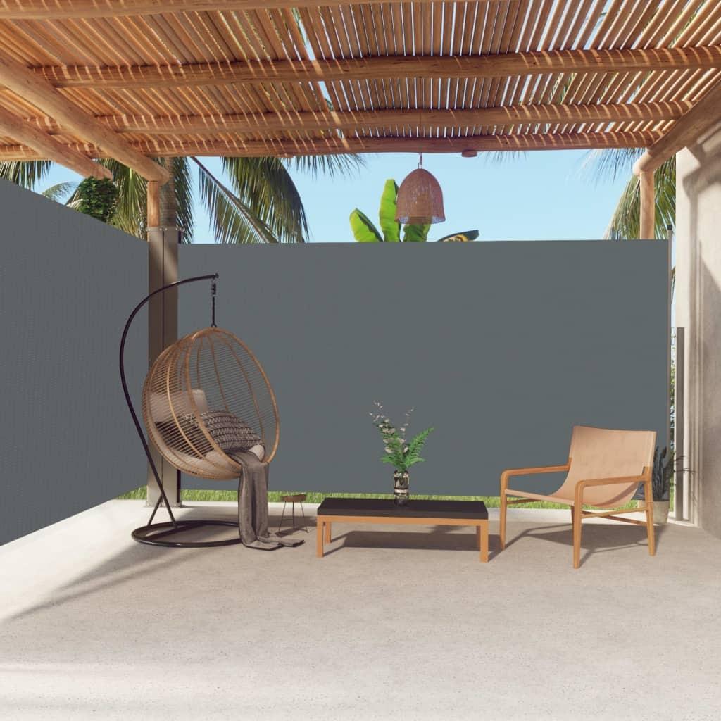 Sammenrullelig sidemarkise 200x600 cm antracitgrå