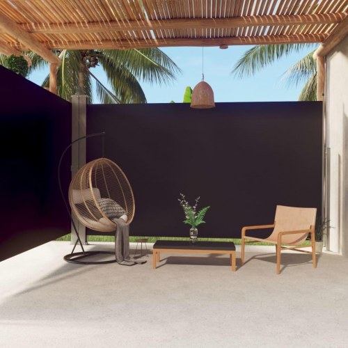 Sammenrullelig sidemarkise 220x600 cm sort