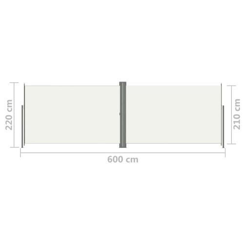 Sammenrullelig sidemarkise 220x600 cm cremefarvet