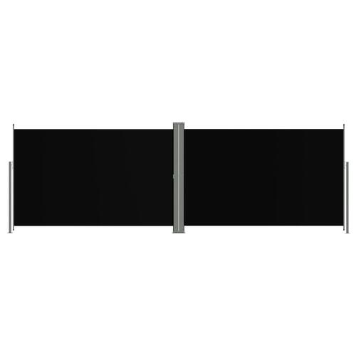 Sammenrullelig sidemarkise 200x600 cm sort