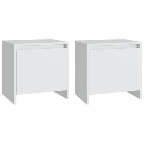 Sengeborde 2 stk. 45x34x44,5 cm spånplade hvid
