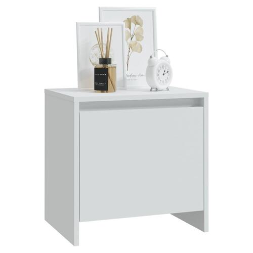 Sengeborde 2 stk. 45x34x44,5 cm spånplade hvid