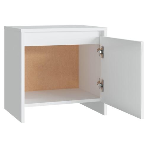 Sengeborde 2 stk. 45x34x44,5 cm spånplade hvid