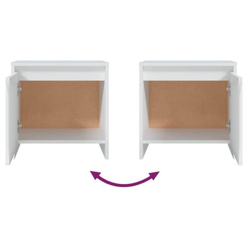 Sengeborde 2 stk. 45x34x44,5 cm spånplade hvid