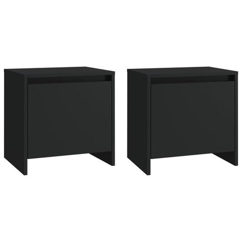Sengeborde 2 stk. 45x34x44,5 cm spånplade sort