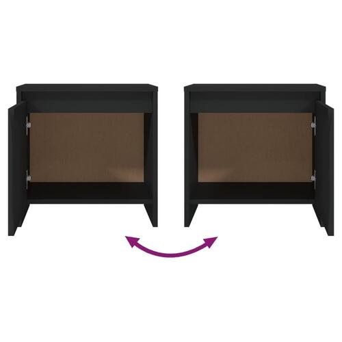Sengeborde 2 stk. 45x34x44,5 cm spånplade sort