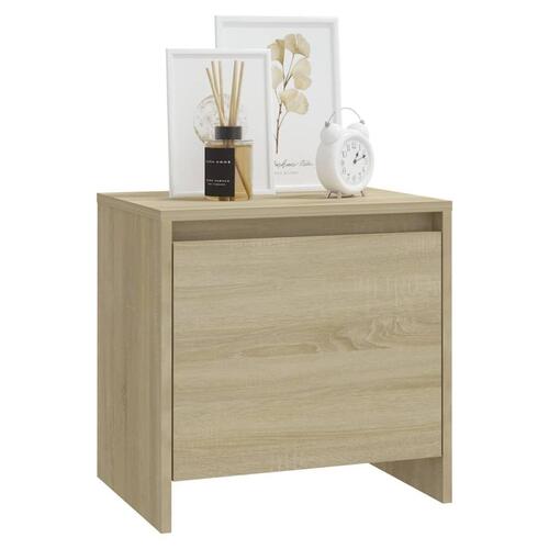 Sengeborde 2 stk. 45x34x44,5 cm spånplade sonoma-eg