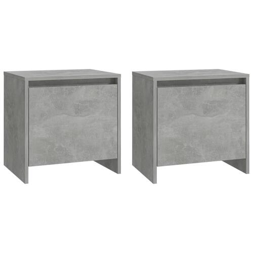 Sengeborde 2 stk. 45x34x44,5 cm spånplade betongrå
