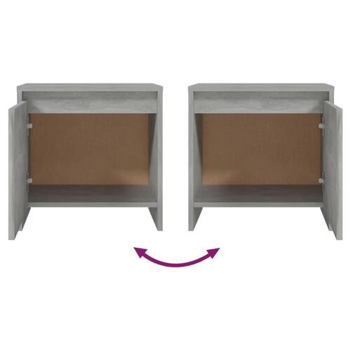Sengeborde 2 stk. 45x34x44,5 cm spånplade betongrå