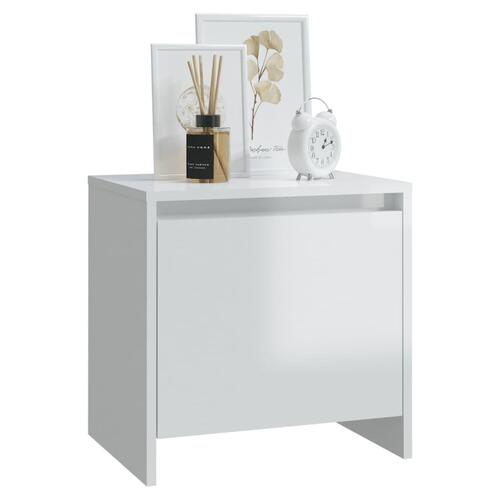 Sengeborde 2 stk. 45x34x44,5 cm spånplade hvid højglans